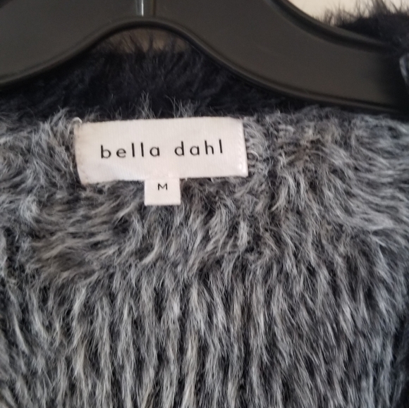 Bella Dahl Sweater Cardigan In White and Black Plaid - Picture 10 of 13